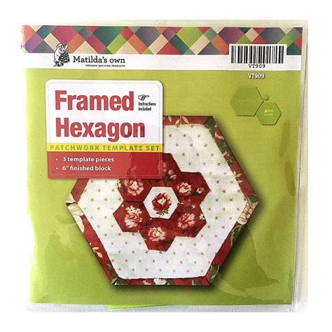 Framed Hexagons 6 Quilt As You Go Template Set