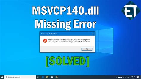 How To Fix MSVCP140 Dll Missing In Windows 10 8 7 2 Fixes 2020