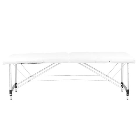 Table De Massage Pliante Aluminium 2 Segments Blanc