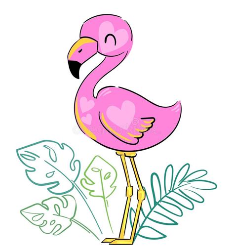 Cute Flamingo Vector Stock Illustrations Cute Flamingo Vector