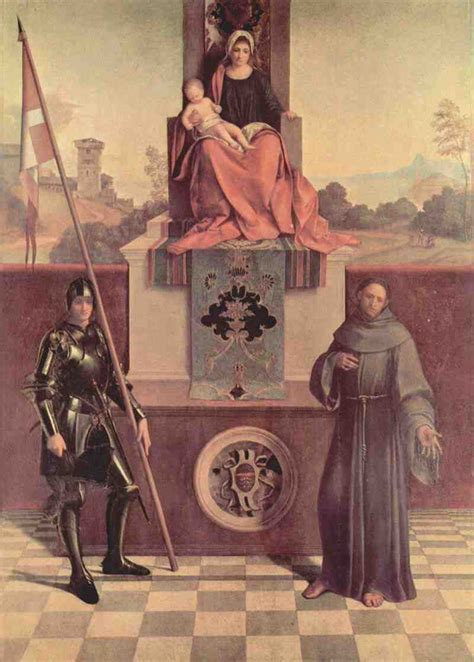 Altar Of Castelfranco Scene Enthroned Madonna With St Liberalism Of