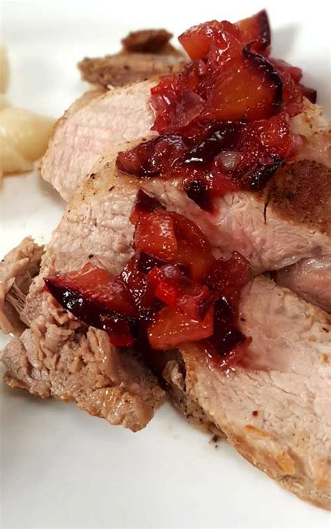 Slow Cooker Pork Tenderloin With Plum Jalapeno Chutney Sparkles Of Yum