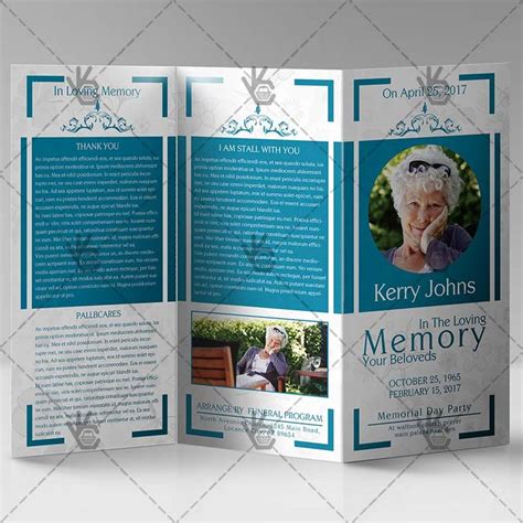 Funeral Program Premium Tri Fold Brochure Psd Template Funeral