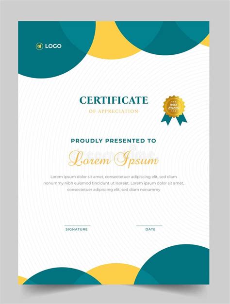 Abstract Clean Professional Red Certificate Of Appreciation Template Stock Illustration