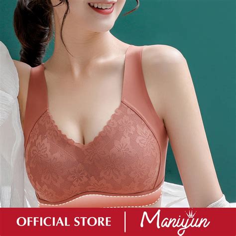 Maniyun Thai Latex Seamless Bra Women Comfort Non Wired Push Up Bra Thin Cup Lingerie Shopee
