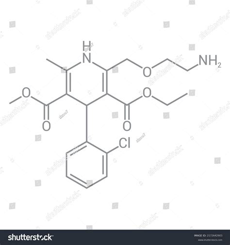 Chemical Structure Amlodipine C20h25cln2o5 Stock Vector (Royalty Free ...