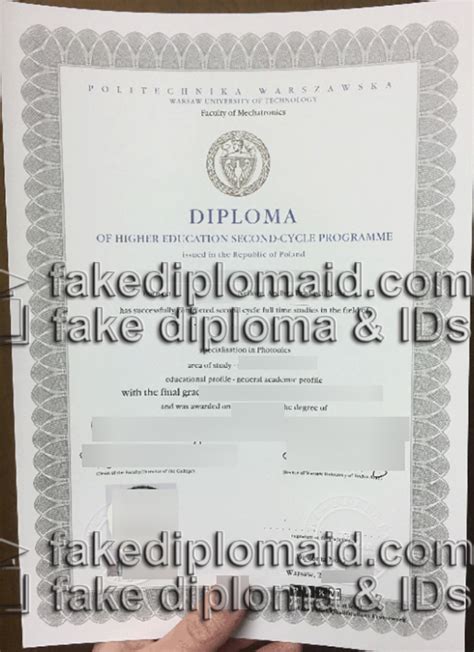 Warsaw University of Technology fake diploma, buy Poland PW degree