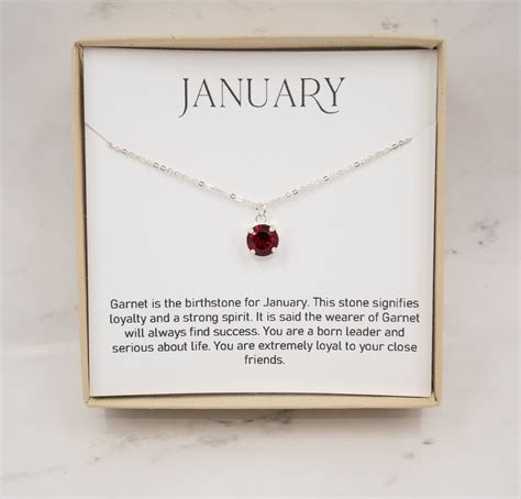 January Birthstone Necklace Garnet Swarovski Necklace - Etsy