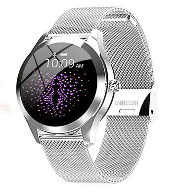 Smartwatch damski KW10 srebrna bransoleta - Smart Zegarki