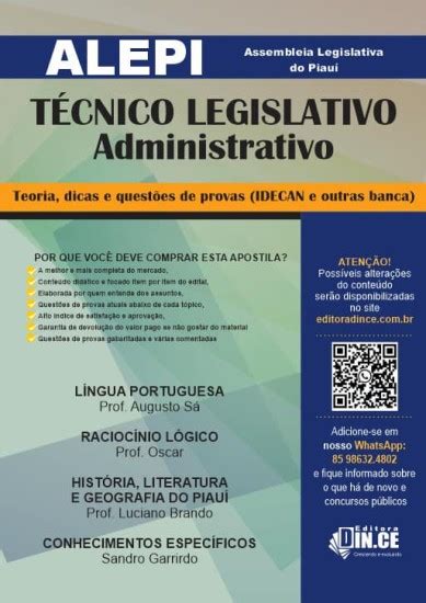 Técnico Legislativo administrativo apostila Alepi teoria e questões