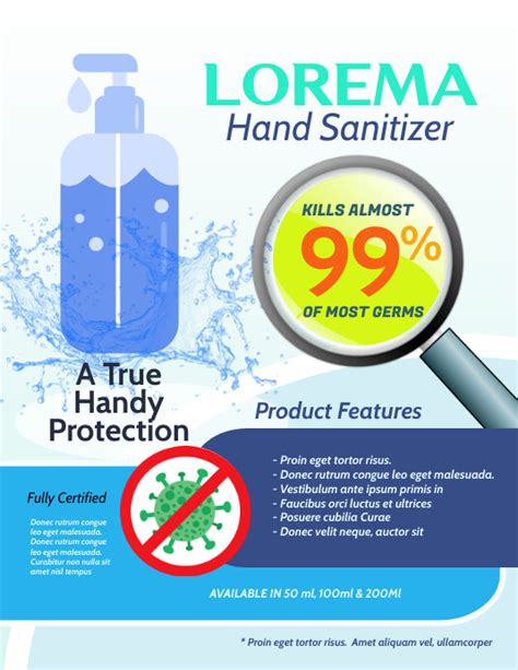 Hand Sanitizer Product Flyer Template Postermywall