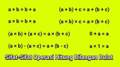 Sifat Sifat Operasi Hitung Bilangan Bulat Dan Contohnya