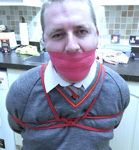 Man Dressed In Adult School Uniform Bound And Gagged Trying To Escape Part BBW DominationBBW