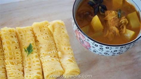 resepi roti jala cheese roll kari ayam  santan ayue idris