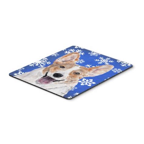Caroline SCardigan Corgi Winter Snowflakes Pad Hot Pad Trivet SC9768MP
