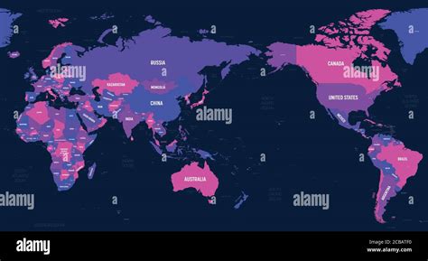 World Map Asia Australia And Pacific Ocean Centered High Detailed Political Map Of World