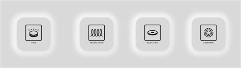 Premium Vector | Gas induction electro ceramic icon set cookstove ...