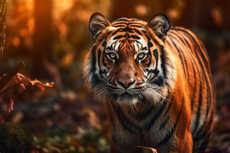 Premium Ai Image There Is A Tiger Walking Through The Woods With