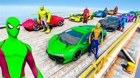 Super Hero Epic Challenge Jump Ramp Mount Chiliad Spiderman Bmw Cars