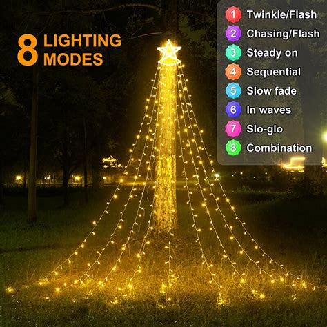 Guirnalda De Luces Led De Cascada Para Rbol De Navidad Guirnalda Con