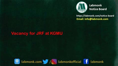 Vacancy For Jrf At Kgmu Notice Board