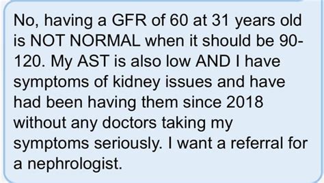 Low GFR for age : r/medical_advice