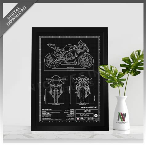 Yamaha R1 Blueprint Etsy