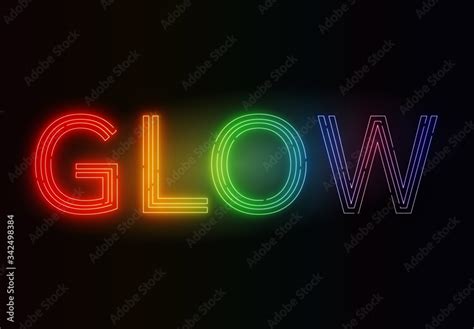 Modelo De Rainbow Neon Glow Text Effect Do Stock Adobe Stock