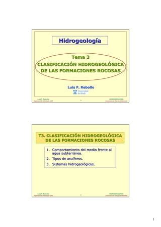 T Clasificaci N Hidrogeol Gica Pdf