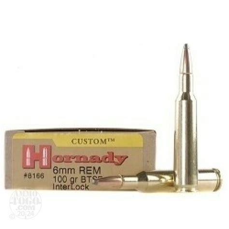 6mm Remington Ammo 20 Rounds Of 100 Grain Soft Point Boat Tail Sp Bt By Hornady