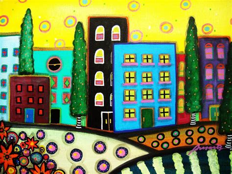 Gallery Of Modern Folk Artist Pristine Cartera Turkus Cityscape