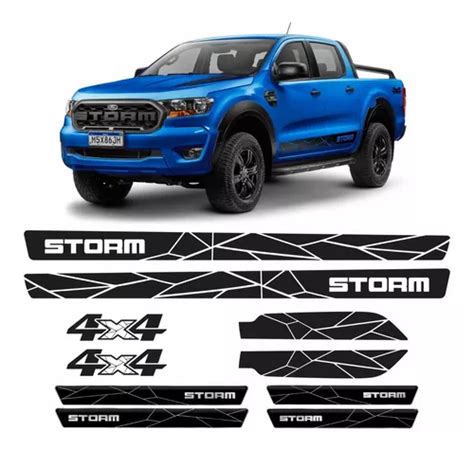 Kit Adesivos Compatível Ranger Storm Soleira Faixas Kit04