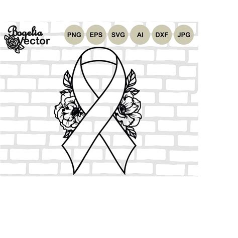 Awareness Ribbon Svg File Awareness Ribbon Cut File Floral Inspire