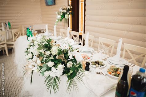 Interior of a restaurant prepared for wedding ceremony Stock Photo ...