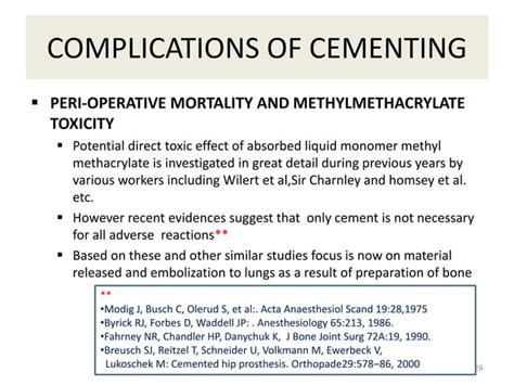 Bone cement,Cementing Generations, Complications & Recent advances