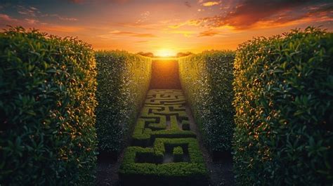 Free Sunset Maze Garden Image Download At Stockcake