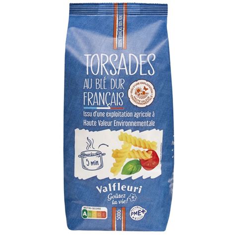 Lot 6x Pâtes Gamme HVE Torsades Sachet 500g