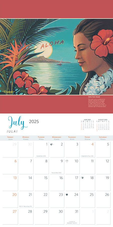 Aloha Hawaii Wall Calendar Vintage Hawaiian Art Of Kerne