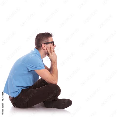 Man Sitting Cross Legged Side View