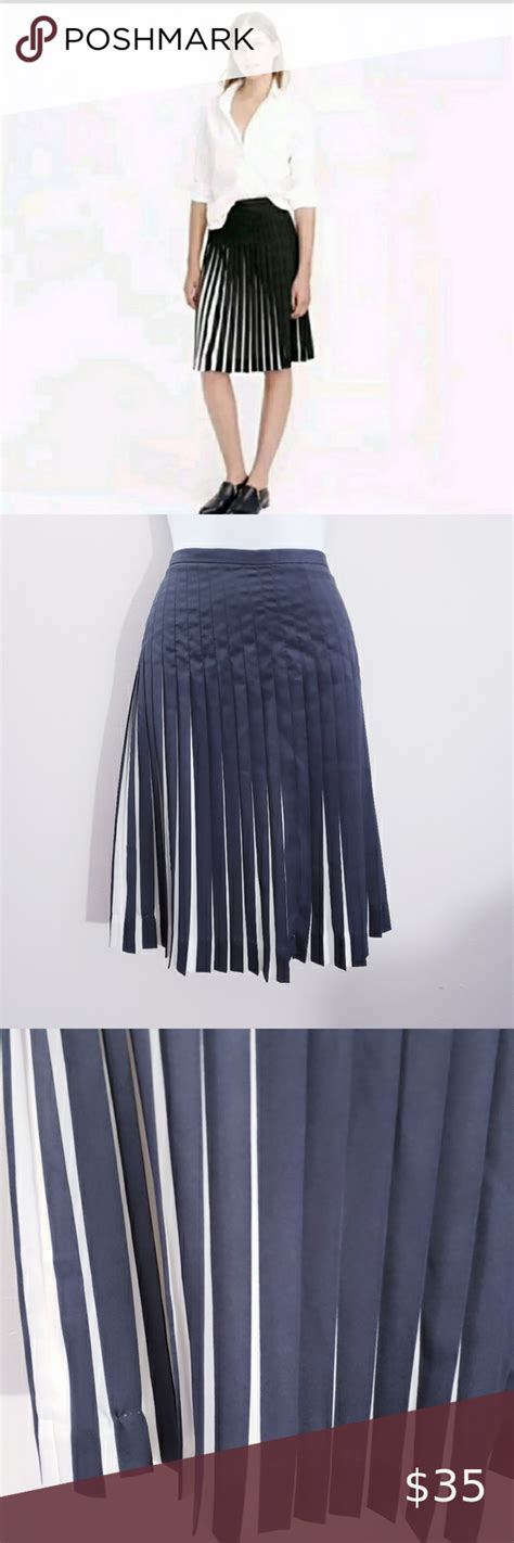 J Crew Stitched Sunburst Skirt In Stripe Skirts White Pleated Skirt