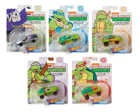 Set X 5 Character Cars Tortugas Ninja Hot Wheels Mattel Cuotas sin interés