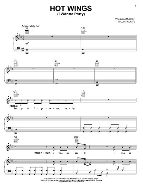 Hot Wings I Wanna Party Sheet Music Direct