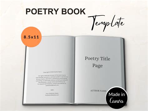 Poetry Book Template 85x11 Kdp Poetry Book Interior Self Publishing