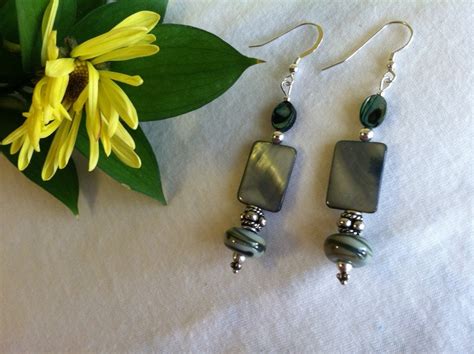 Abalone Handmade Earrings Sage And Forest Green Earrings With Artisan