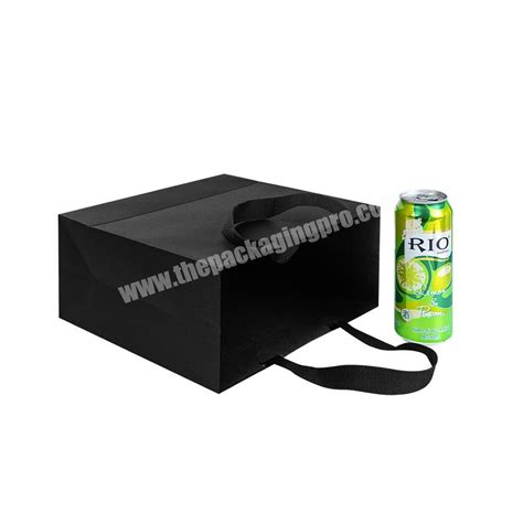 Lipack Kraft Black Paper Bag Custom Craft Packaging Paper Bag With Handle