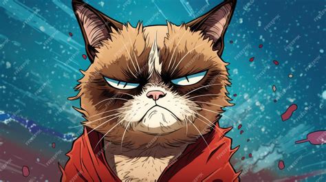 Premium Ai Image Grumpy Cat Hd 8k Wallpaper Background Stock