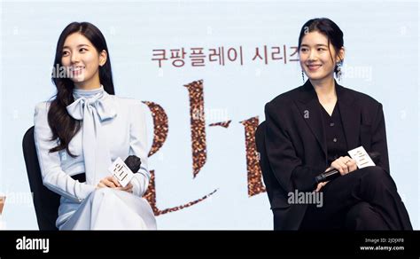 Seoul South Korea 21st June 2022 L To R Actors Bae Su Ji Jung