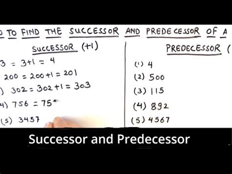 Successor And Predecessor How To Find Successor And Predecessor Of A