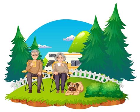 Cartoon Couple Rv Camping Images - Free Download on Freepik