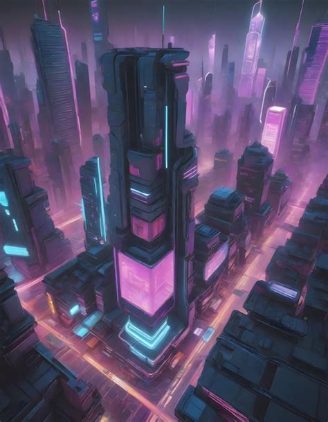 Premium Photo Cyberpunk Neon City